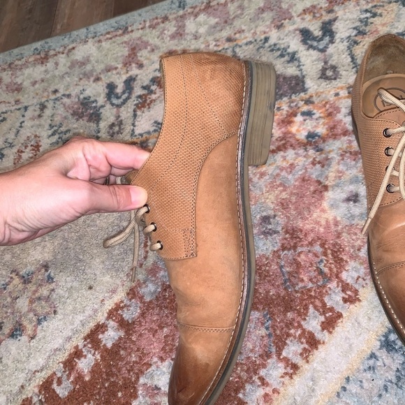 1901 Brown Leather Oxford Men’s Cap Toe Dress Shoes Size 11.5 Gently Used